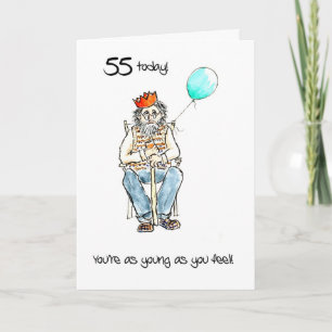 軽くて55誕生日目の男性用カード カード