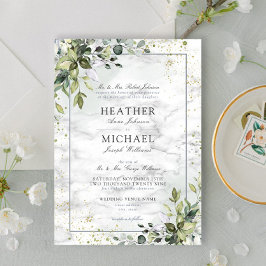 軽くほこりっぽい青ユーカリ緑の多肉性Inv 招待状