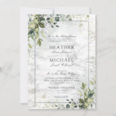 軽くほこりっぽい青ユーカリ緑の多肉性Inv 招待状 (正面)