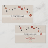 軽くエレガントなBkgの赤く黒い花 名刺 (正面/裏面)