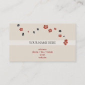 軽くエレガントなBkgの赤く黒い花 名刺 (裏面)