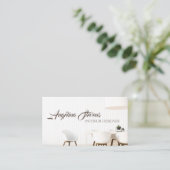 軽くミニマルなインテリア・デザイナーの装飾者 名刺 (スタンド正面)