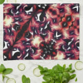 軽く彫刻された白の大きな鏡像 キッチンタオル (折り畳み)