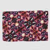 軽く彫刻された白の大きな鏡像 ゴルフタオル (横)