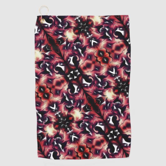 軽く彫刻された白の大きな鏡像 ゴルフタオル (正面)