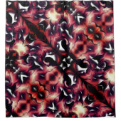 軽く彫刻された白の大きな鏡像 シャワーカーテン (正面)