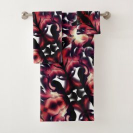 軽く彫刻された白の大きな鏡像 バスタオルセット