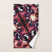 軽く彫刻された白の大きな鏡像 バスタオルセット (ハンドタオル)