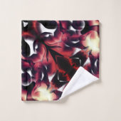 軽く彫刻された白の大きな鏡像 バスタオルセット (ウォッシュタオル)