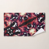 軽く彫刻された白の大きな鏡像 バスタオルセット (ハンドタオル)