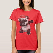 軽く押えるパンダくまのクリスマス Tシャツ (正面)