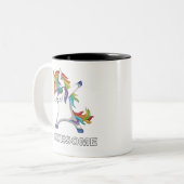 軽く押えるユニコーンのおもしろいなユニコーンDabingは大人をからかいます ツートーンマグカップ (正面左)