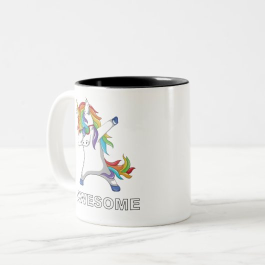 軽く押えるユニコーンのおもしろいなユニコーンDabingは大人をからかいます ツートーンマグカップ (正面左)