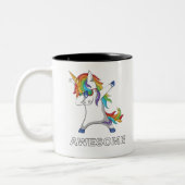 軽く押えるユニコーンのおもしろいなユニコーンDabingは大人をからかいます ツートーンマグカップ (左)
