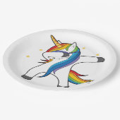 軽く押える虹のユニコーンの紙皿 ペーパープレート (アングル)