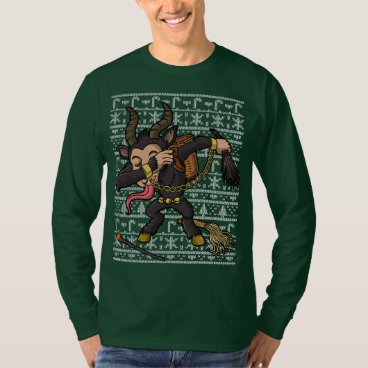 軽く押えるKrampusの醜いクリスマスのセーター Tシャツ (正面)