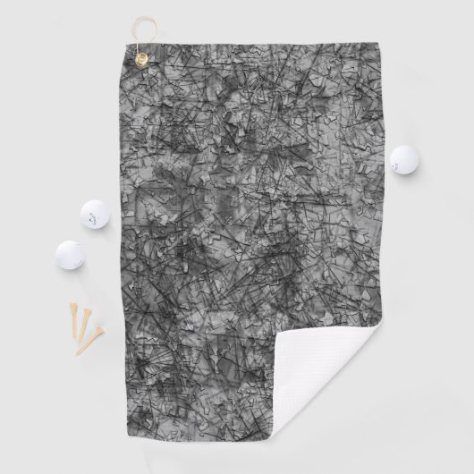 軽く斑点のあるグレーからブラックへのスクラッチ ゴルフタオル (インサイチュ)