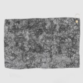 軽く斑点のあるグレーからブラックへのスクラッチ ゴルフタオル (横)