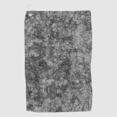 軽く斑点のあるグレーからブラックへのスクラッチ ゴルフタオル (正面)