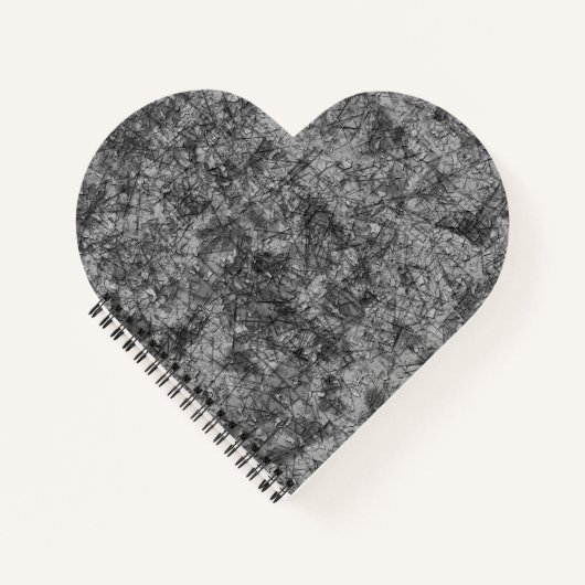 軽く斑点のあるグレーからブラックへのスクラッチ ノートブック (正面)