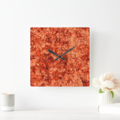 軽く斑点のあるサンゴの傷の傷 スクエア壁時計 (ホーム)