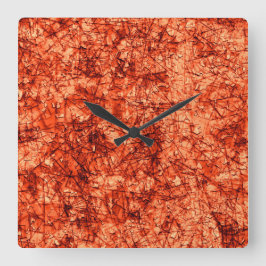 軽く斑点のあるサンゴの傷の傷 スクエア壁時計