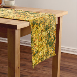 軽く斑点のある黄色画像に傷をつける ショートテーブルランナー