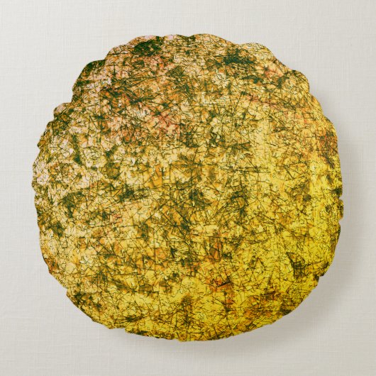 軽く斑点のある黄褐色の傷 ラウンドクッション (正面)