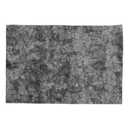 軽く斑点の付いたグレーと黒の傷 枕カバー