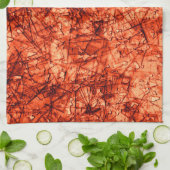 軽く斑点の付いたサンゴの背景に傷 キッチンタオル (折り畳み)