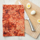 軽く斑点の付いたサンゴの背景に傷 キッチンタオル (四つ折り)