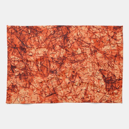 軽く斑点の付いたサンゴの背景に傷 キッチンタオル (横)