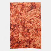 軽く斑点の付いたサンゴの背景に傷 キッチンタオル (縦)