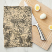 軽く斑点の多いカーキに傷を付ける キッチンタオル (四つ折り)