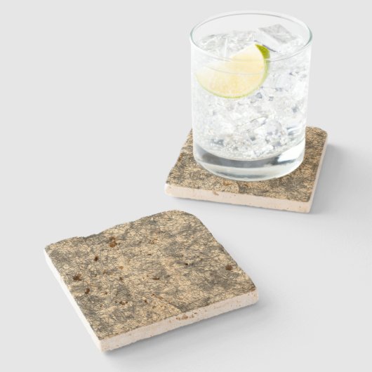 軽く斑点の多いカーキに傷を付ける ストーンコースター (横)