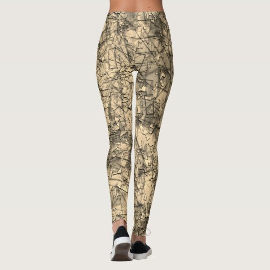 軽く斑点の多いカーキに傷を付ける レギンス (裏面)