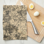 軽く斑点の多いカーキの傷の傷 キッチンタオル (四つ折り)