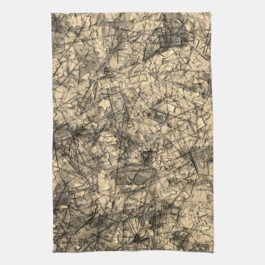 軽く斑点の多いカーキの傷の傷 キッチンタオル (縦)