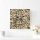軽く斑点の多いカーキの傷の傷 スクエア壁時計 (ホーム)