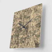 軽く斑点の多いカーキの傷の傷 スクエア壁時計 (傾斜)