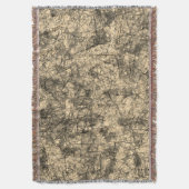 軽く斑点の多いカーキの傷の傷 スローブランケット (正面縦)