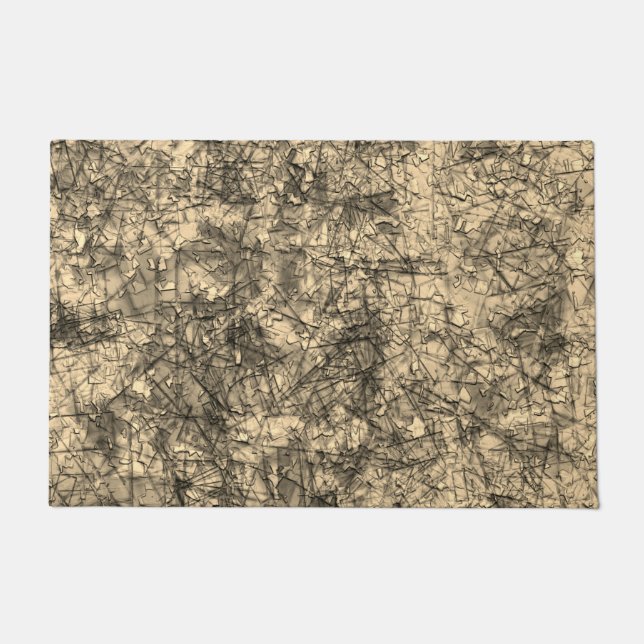 軽く斑点の多いカーキの傷の傷 ドアマット (正面)