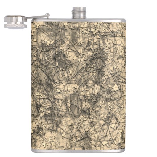 軽く斑点の多いカーキの傷の傷 フラスク (オープン)