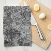 軽く斑点の多い灰色の擦り傷 キッチンタオル (四つ折り)