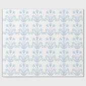 軽く繊細なボヘミアンブルーの花巻デザイン ラッピングペーパー (フラット)