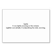 軽く、広告で、雪をテーマにした読のフラッシュカード テーブルナンバー (裏面)