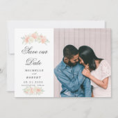 軽やかな春の花の写真 Save The Date 招待状 (正面)