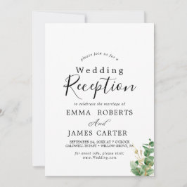 軽やかな緑と金箔のウェディングレセプション 招待状