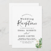 軽やかな緑と金箔のウェディングレセプション 招待状 (正面/裏面)