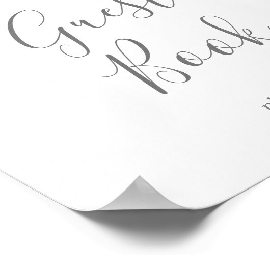 軽やかな緑と金箔のゲストブックサイン ポスター (角)